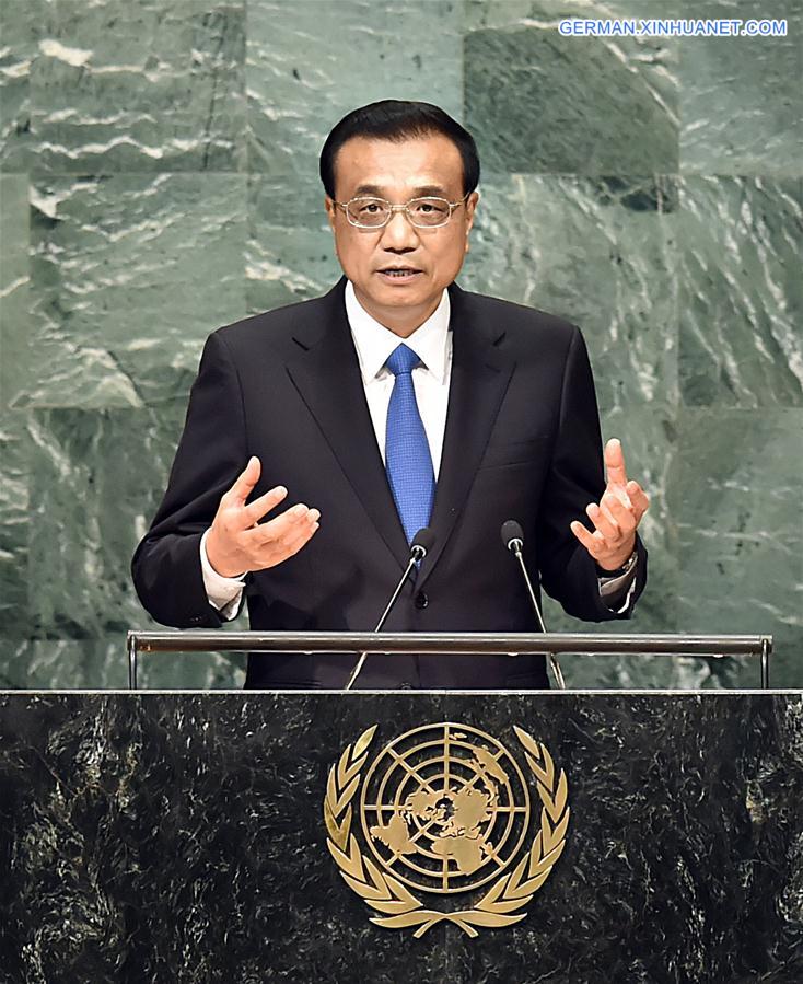 UN-GENERAL ASSEMBLY-CHINESE PREMIER-SPEECH