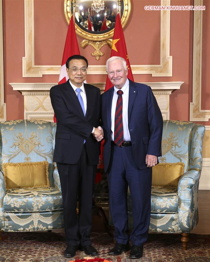 CANADA-OTTAWA-CHINESE PREMIER-GOVERNOR GENERAL-MEETING