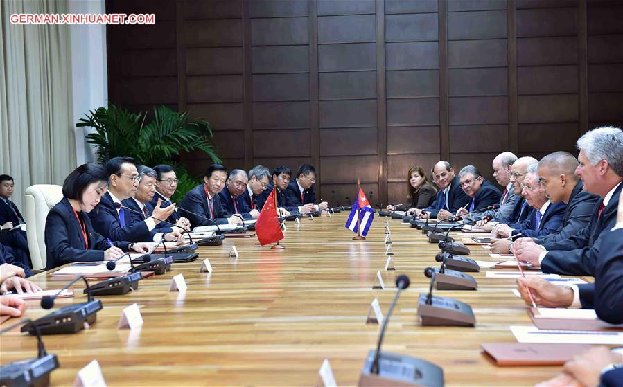 CUBA-HAVANA-CHINESE PREMIER-TALKS