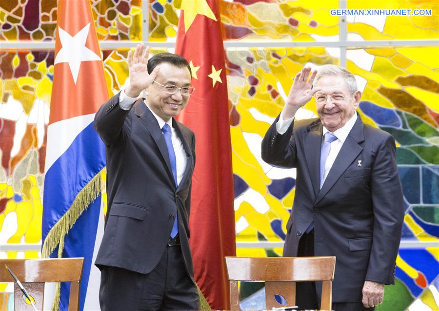 CUBA-HAVANA-CHINESE PREMIER-SIGNING CEREMONY