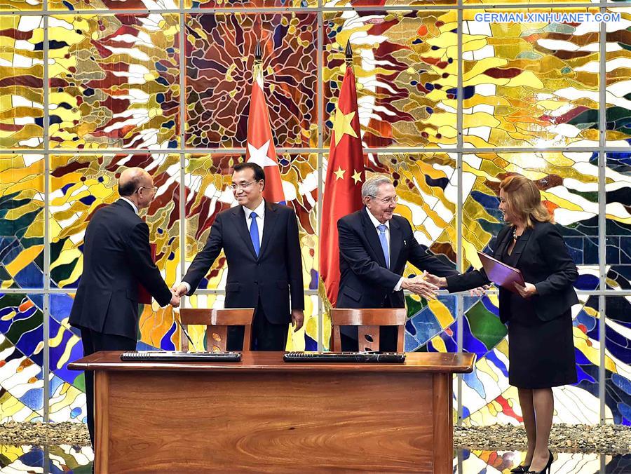 CUBA-HAVANA-CHINESE PREMIER-SIGNING CEREMONY