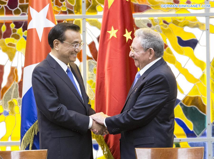 CUBA-HAVANA-CHINESE PREMIER-SIGNING CEREMONY