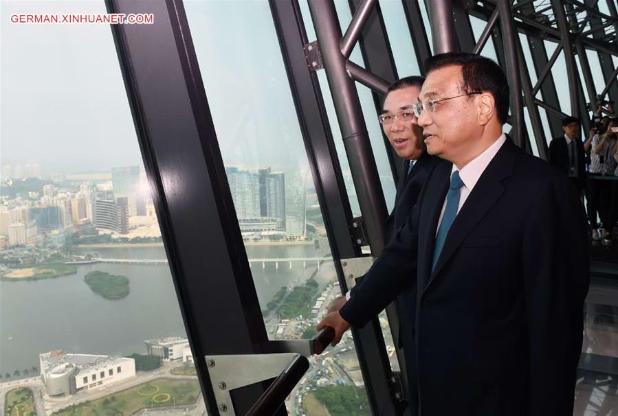 CHINA-MACAO-LI KEQIANG-SAR GOVERMENT-HEADQUARTERS-VISIT (CN)