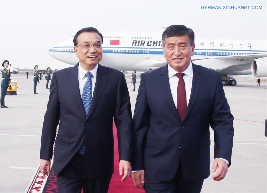 KYRGYZSTAN-BISHKEK-LI KEQIANG-ARRIVAL 