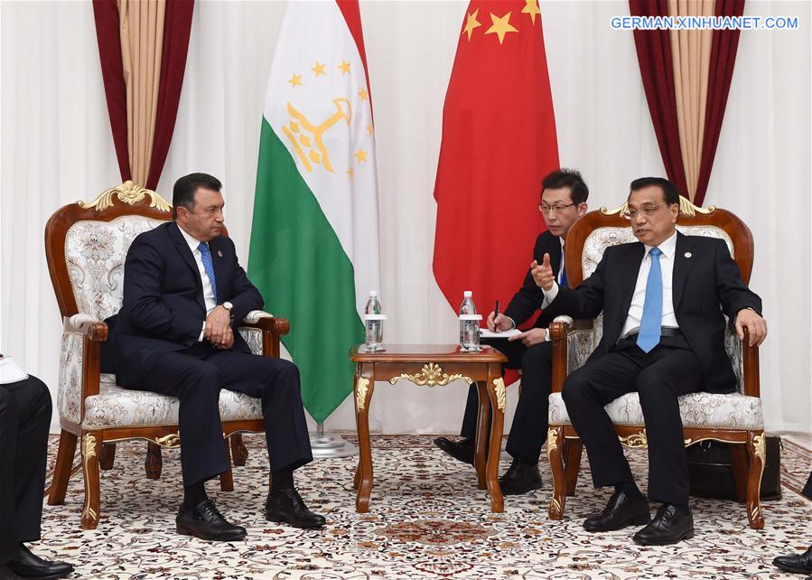 KYRGYZSTAN-BISHKEK-LI KEQIANG-TAJIKISTAN-MEETING