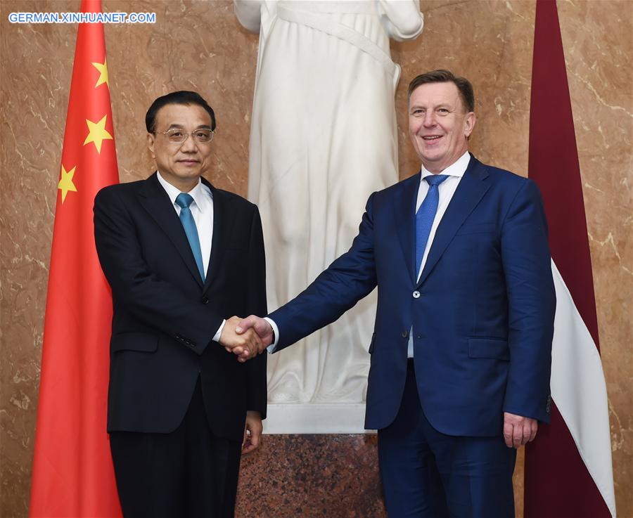 LATVIA-RIGA-LI KEQIANG-KUCINSKIS-TALKS