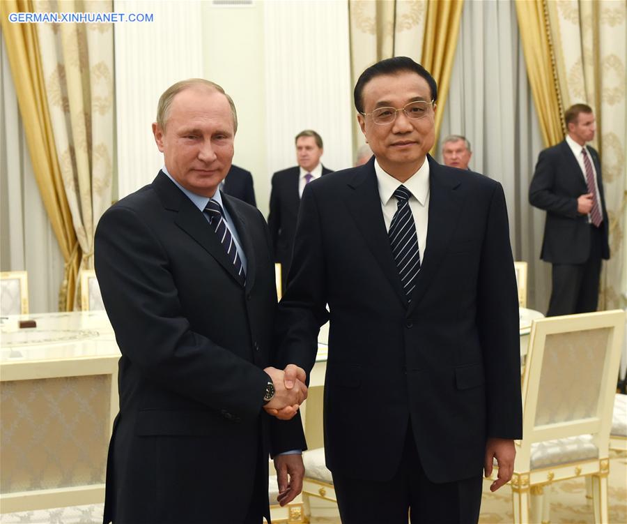 RUSSIA-CHINA-PUTIN-LI KEQIANG-MEET