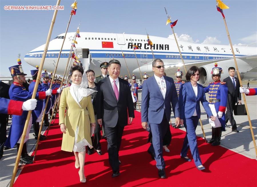 ECUADOR-CHINA-XI JINPING-STATE VISIT-ARRIVAL 