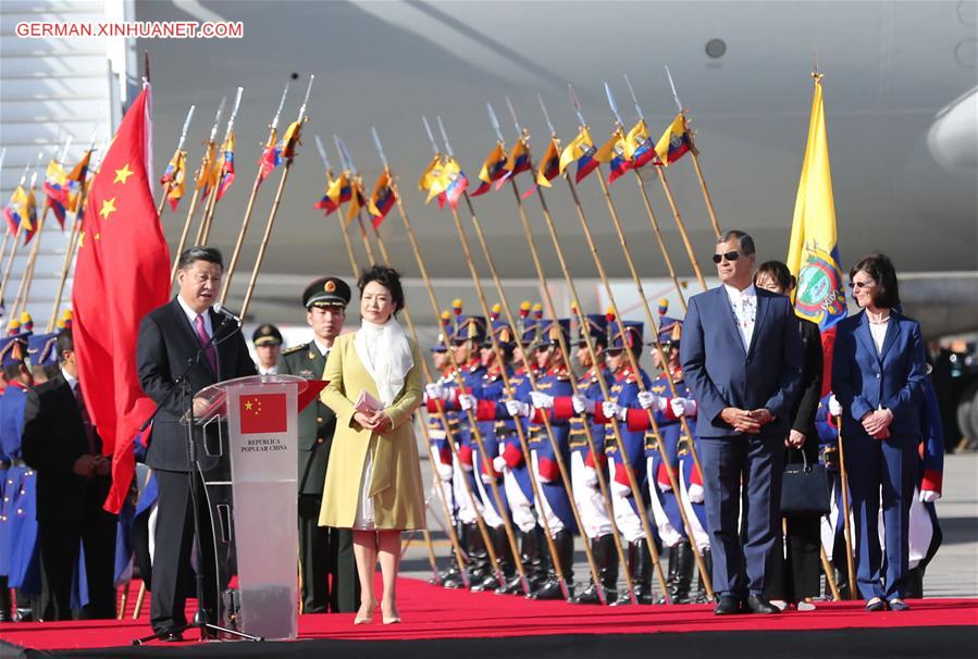 ECUADOR-CHINA-XI JINPING-STATE VISIT-ARRIVAL 