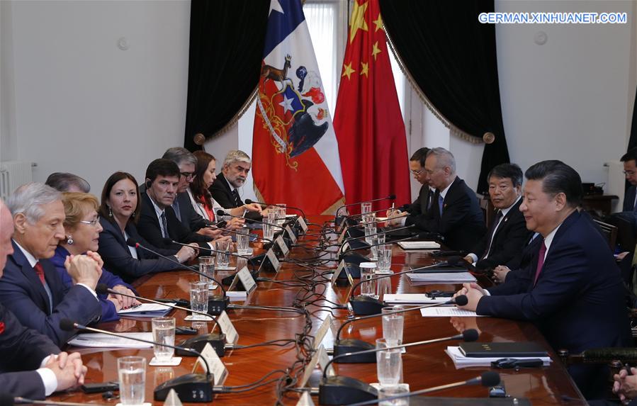 CHILE-SANTIAGO-CHINESE PRESIDENT-TALKS