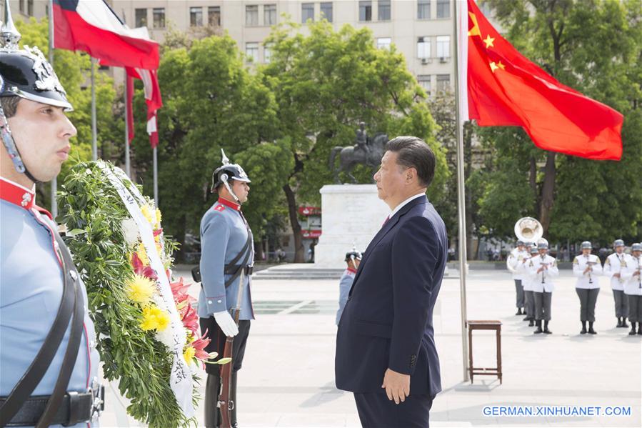 CHILE-CHINESE PRESIDENT-MONUMENT-WREATH (CN)