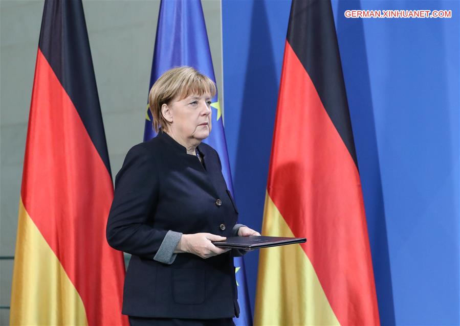 GERMANY-BERLIN-LORRY CRASH-MERKEL-PRESS CONFERENCE