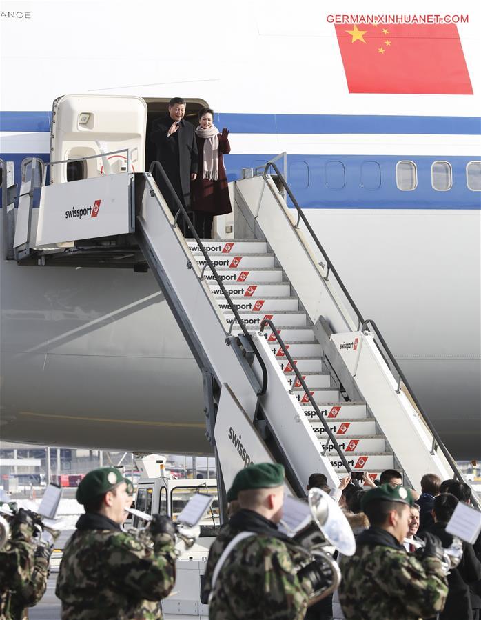 SWITZERLAND-ZURICH-CHINA-XI JINPING-ARRIVAL