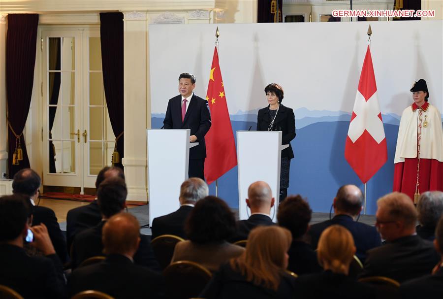 SWITZERLAND-CHINA-XI JINPING-DORIS LEUTHARD-TALKS 