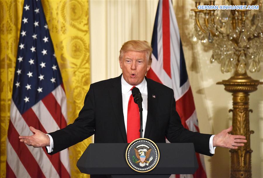 U.S.-WASHINGTON D.C.-DONALD TRUMP-THERESA MAY-MEETING