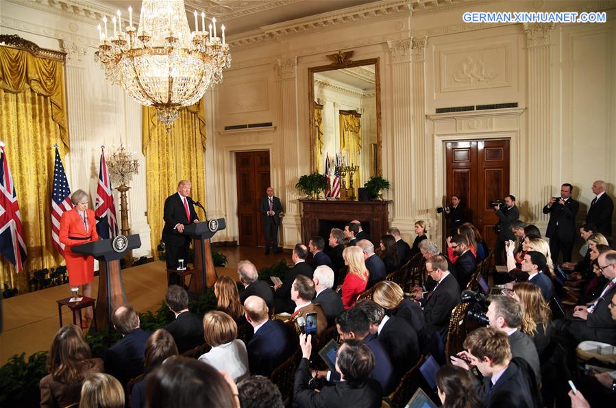 U.S.-WASHINGTON D.C.-DONALD TRUMP-THERESA MAY-MEETING