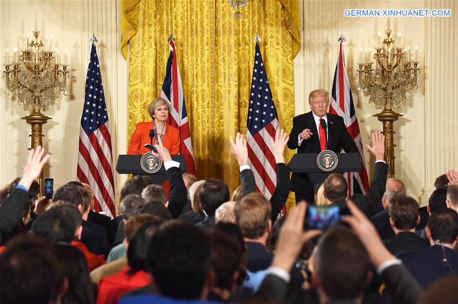 U.S.-WASHINGTON D.C.-DONALD TRUMP-THERESA MAY-MEETING