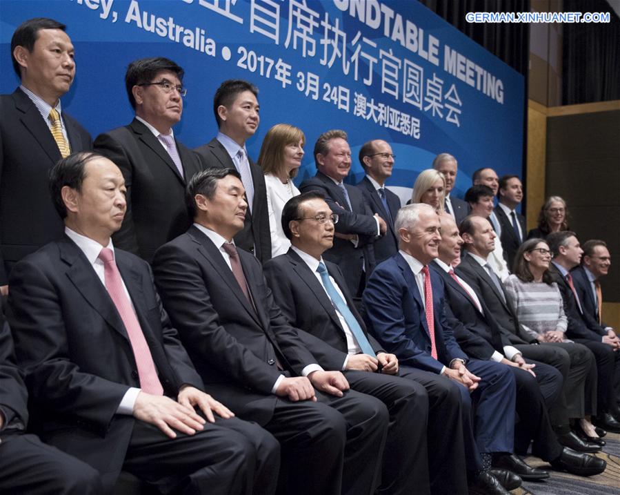 AUSTRALIA-CHINA-LI KEQIANG-TURNBULL-CEO-ROUNDTABLE MEETING