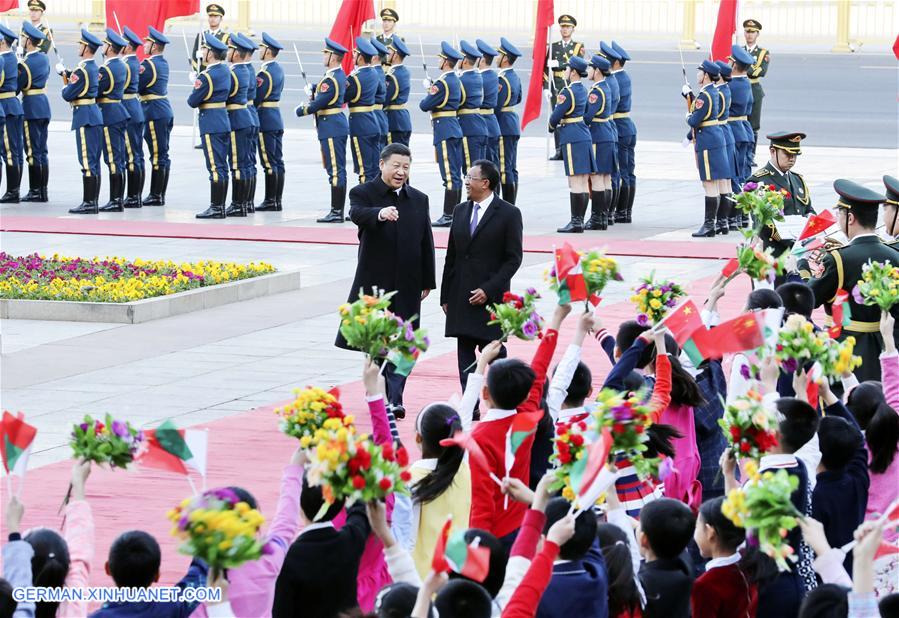 CHINA-BEIJING-XI JINPING-MADAGASCAR-PRESIDENT-WELCOME CEREMONY (CN)