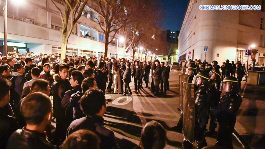 FRANCE-PARIS-CHINESE-POLICE-PROTEST