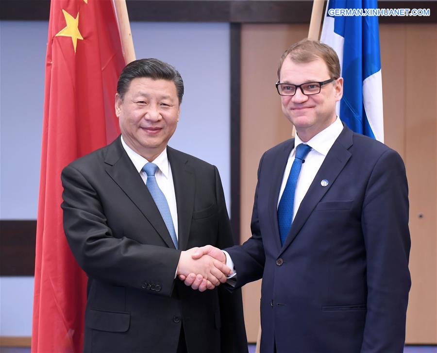 FINLAND-CHINA-XI JINPING-PM-MEETING