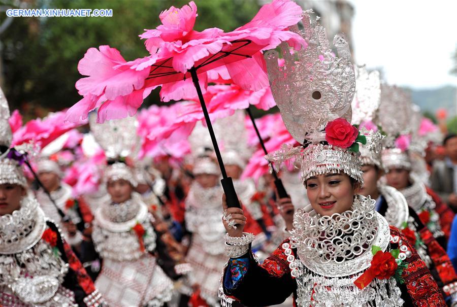 #CHINA-GUIZHOU-MIAO ETHNIC GROUP-SISTERS FESTIVAL (CN) 