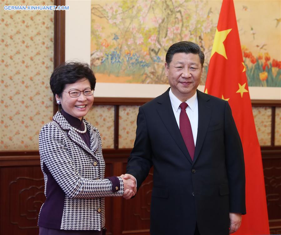 CHINA-BEIJING-XI JINPING-INCOMING HKSAR CHIEF EXECUTIVE-MEETING (CN)