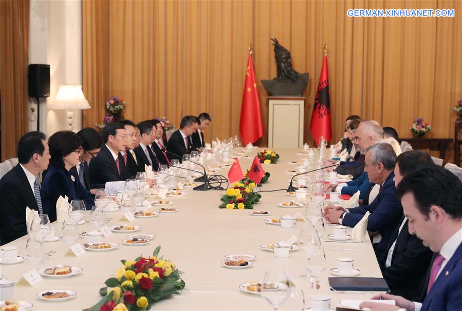 ALBANIA-CHINA-ZHANG GAOLI-RAMA-TALKS 