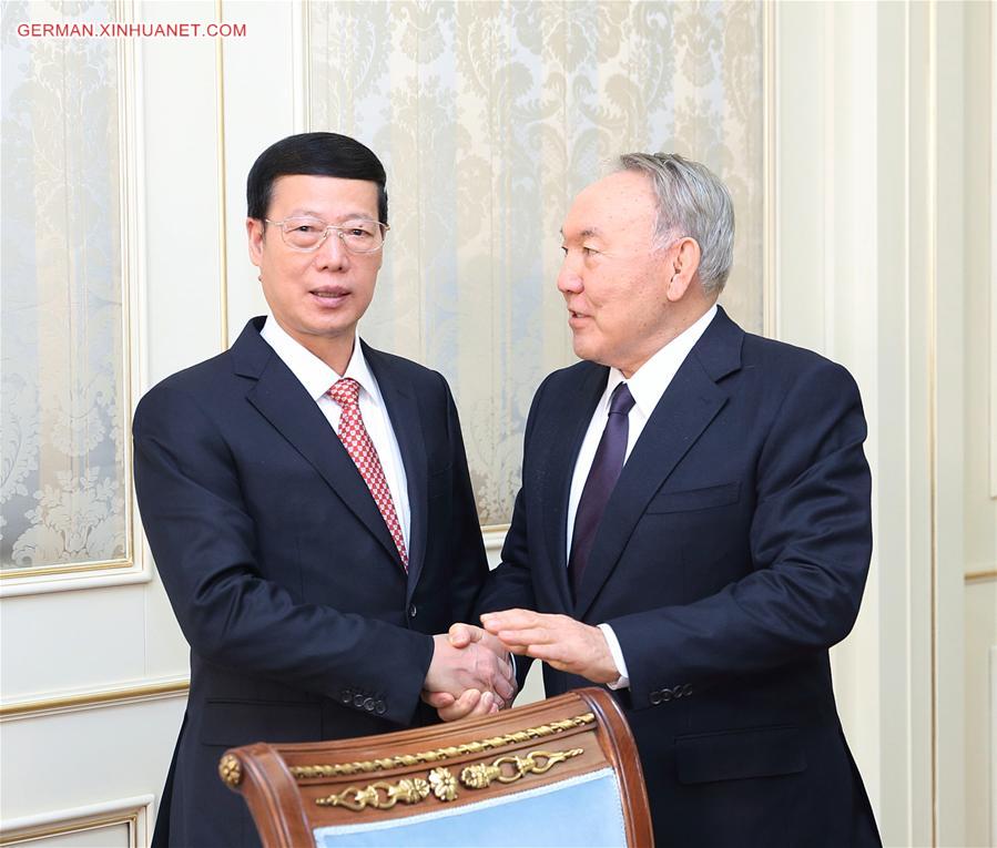 KAZAKHSTAN-CHINA-ZHANG GAOLI-NAZARBAYEV-MEETING