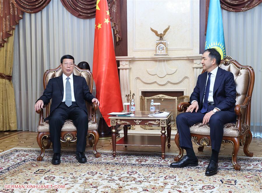 KAZAKHSTAN-CHINA-ZHANG GAOLI-SAGINTAYEV-MEETING