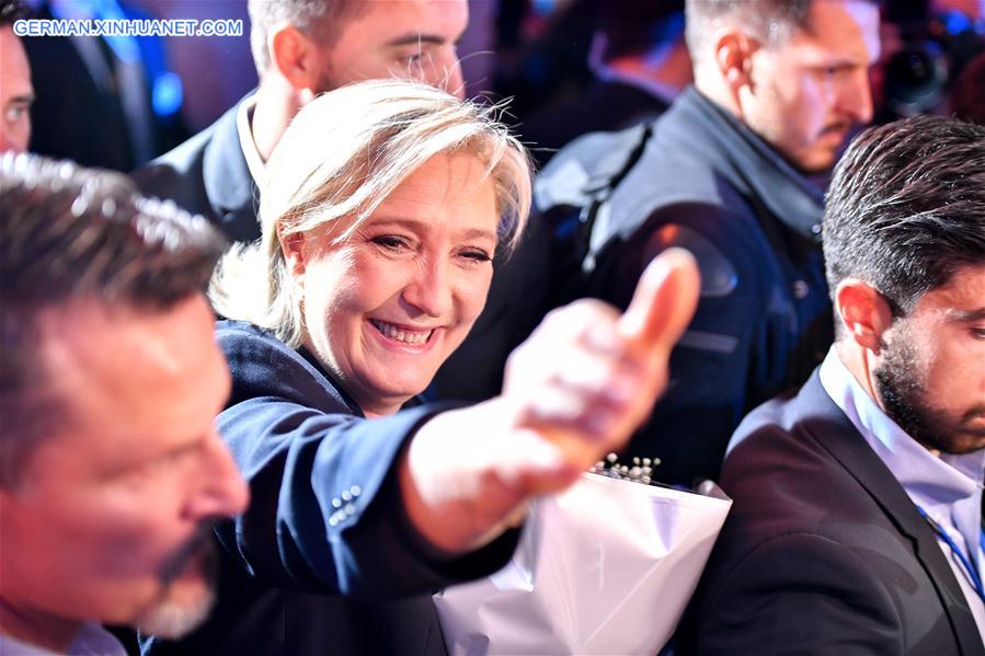 FRANCE-HENIN-BEAUMONT-PRESIDENTIAL ELECTION-FIRST ROUND-LE PEN-CELEBRATION