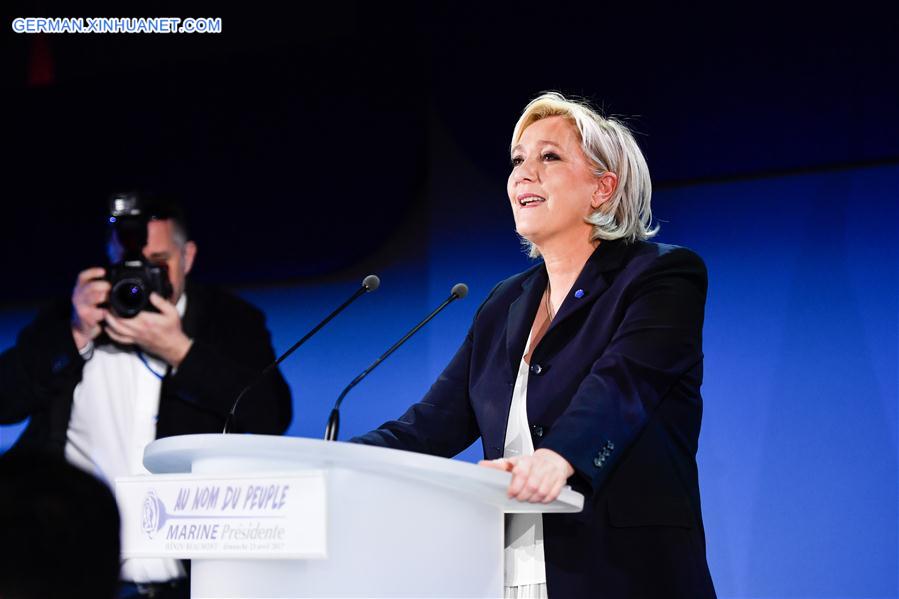 FRANCE-HENIN-BEAUMONT-PRESIDENTIAL ELECTION-FIRST ROUND-LE PEN-CELEBRATION