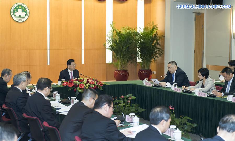 CHINA-MACAO-ZHANG DEJIANG-BRIEFING (CN)