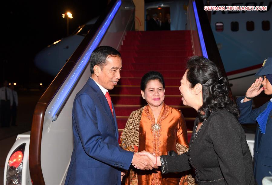 (BRF)CHINA-BELT AND ROAD FORUM-INDONESIAN PRESIDENT-ARRIVAL (CN)