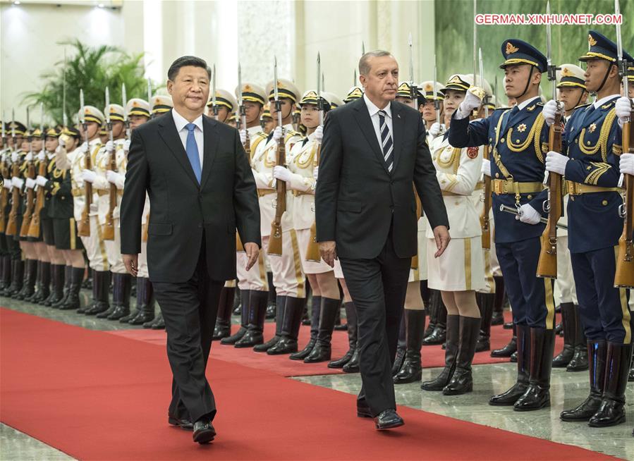 (BRF)CHINA-XI JINPING-TURKISH PRESIDENT-WELCOME CEREMONY (CN)