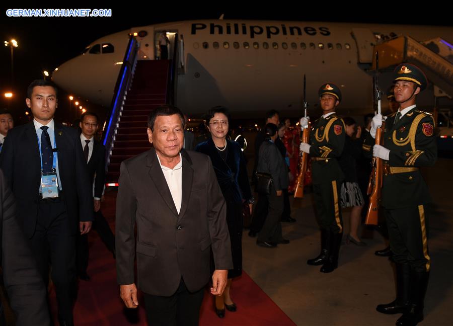 (BRF)CHINA-BELT AND ROAD FORUM-PHILIPPINE PRESIDENT-ARRIVAL (CN)