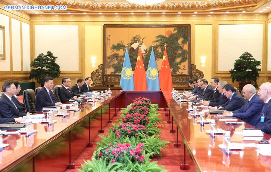 (BRF)CHINA-BEIJING-XI JINPING-KAZAKH PRESIDENT-MEETING(CN)