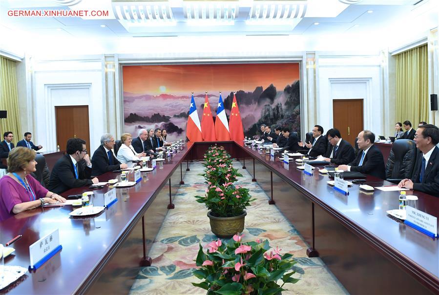 (BRF)CHINA-BEIJING-LI KEQIANG-CHILEAN PRESIDENT-MEETING(CN)