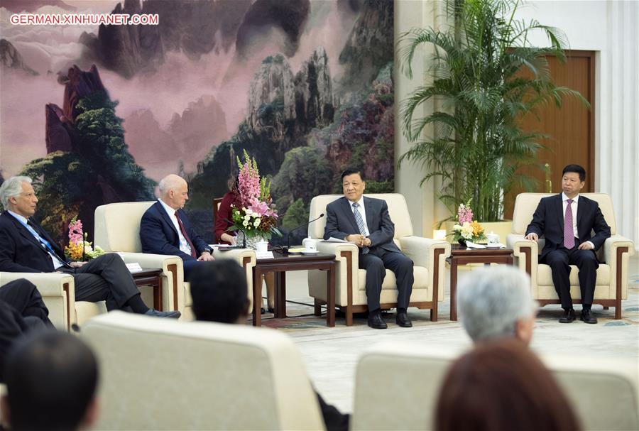 (BRF)CHINA-BELT AND ROAD FORUM-LIU YUNSHAN-FOREIGN DELEGATES-MEETING(CN)