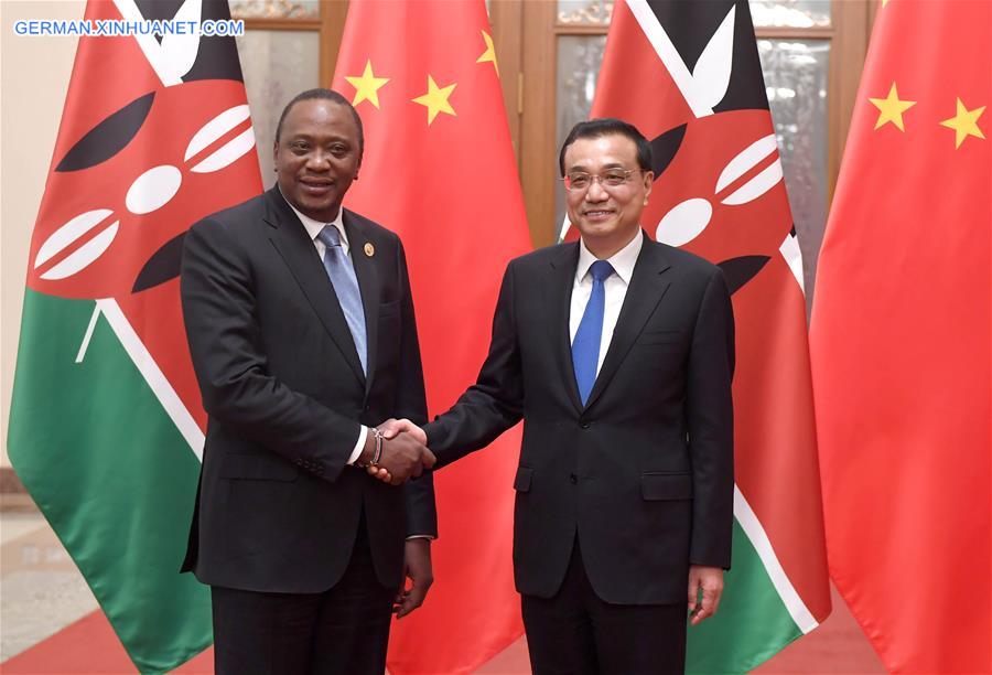 (BRF)CHINA-BELT AND ROAD FORUM-LI KEQIANG-KENYAN PRESIDENT-MEETING (CN)