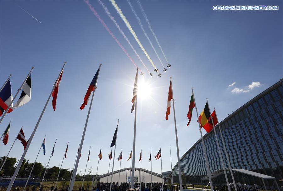 BELGIUM-BRUSSELS-NATO-SUMMIT-NATO NEW HEADQUARTERS-HANDOVER CEREMONY