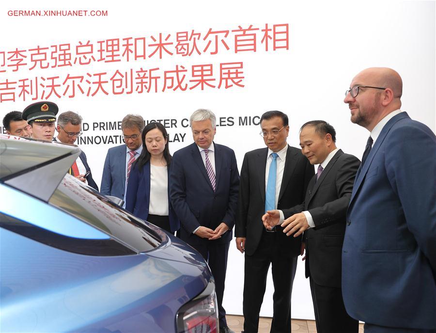 BELGIUM-CHINA-LI KEQIANG-CHARLES MICHEL-GEELY-VOLVO-EXHIBITION