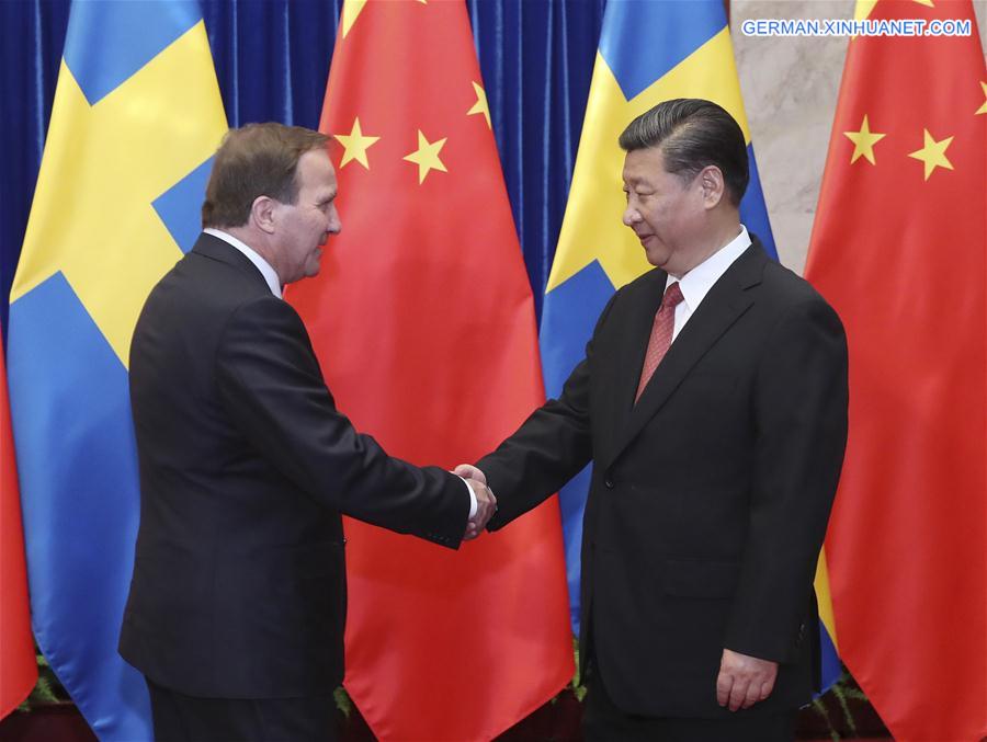 CHINA-SWEDEN-XI JINPING-LOFVEN-MEET (CN)