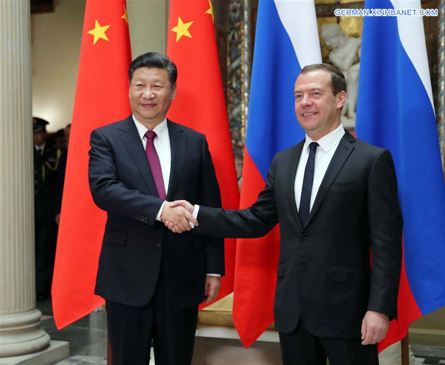 RUSSIA-CHINA-XI JINPING-MEDVEDEV-MEETING