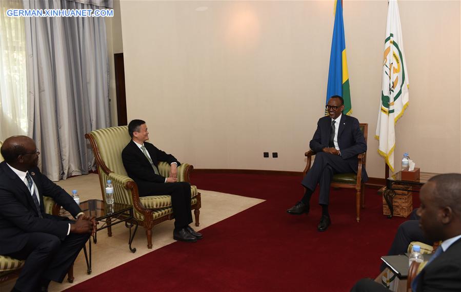RWANDA-KIGALI-PRESIDENT-CHINA-JACK MA-MEETING