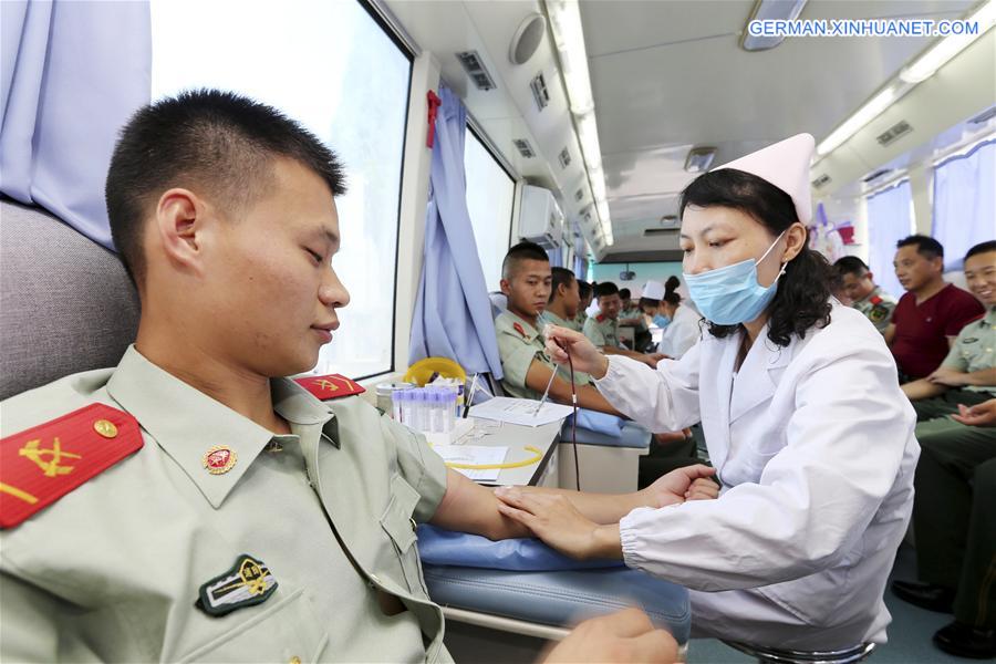 #CHINA-ANHUI-HUAIBEI-ARMY DAY-BLOOD DONATION(CN)