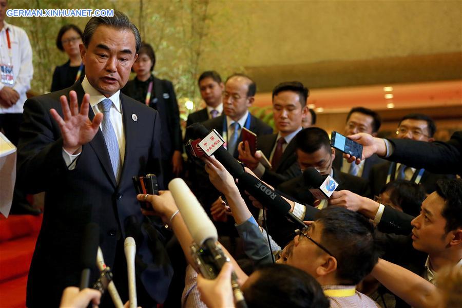 PHILIPPINES-MANILA-CHINESE FOREIGN MINISTER-MEDIA BRIEFING