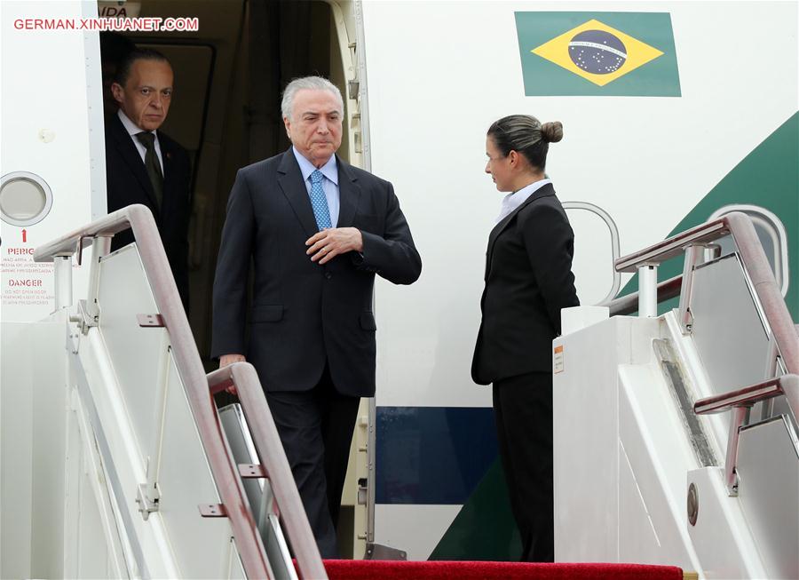 (XIAMEN SUMMIT)CHINA-XIAMEN-BRICS-BRAZILIAN PRESIDENT-ARRIVAL (CN)