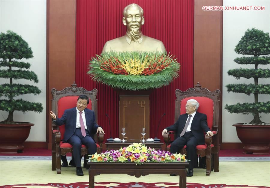 VIETNAM-HANOI-LIU YUNSHAN-NGUYEN PHU TRONG-MEETING