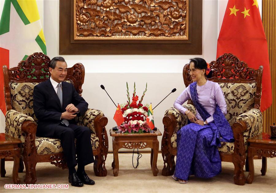 MYANMAR-NAY PYI TAW-WANG YI-AUNG SAN SUU KYI-MEETING
